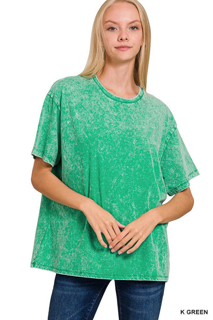 Vintage Wash Oversize Cotton Tee Zenana