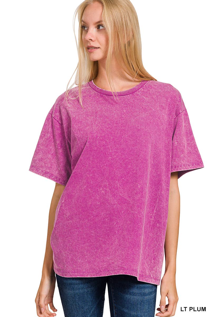 Vintage Wash Oversize Cotton Tee Zenana