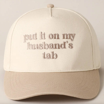 Women's Embroidered Put It On My Husbands Tab Baseball Cap