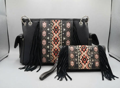 Southwestern Aztec Concealed Carry Handbag & Matching Crossbody Wallet Set