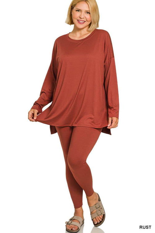 Plus Microfiber Loungewear Set Zenana