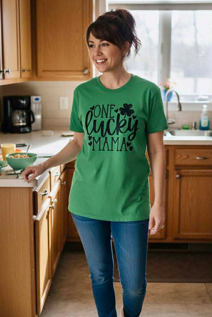 Women's St. Patrick's Day One Lucky Mama Tee Shirt
