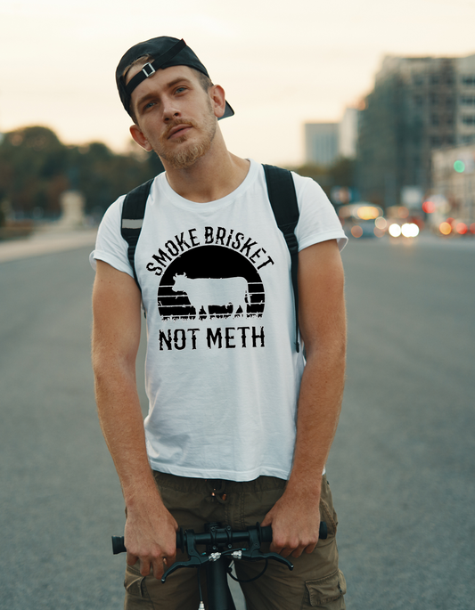 Mens Smoke Brisket Not Meth Tee Shirt