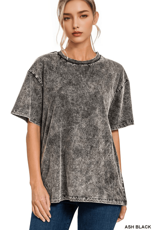 Vintage Wash Oversize Cotton Tee Zenana